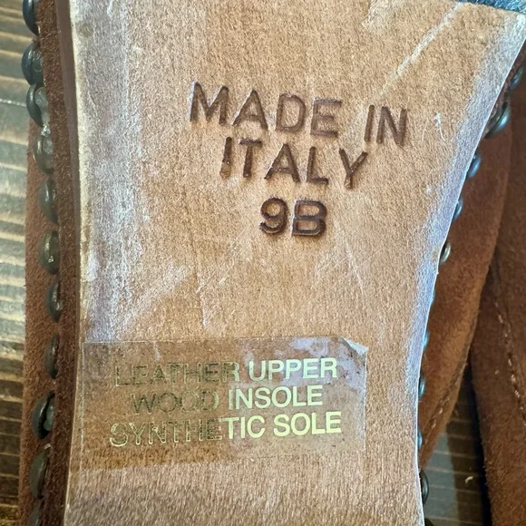 KORS Michael Kors Brown Suede Stud-Trim Clog Mules Made in Italy Size 9 - Picture 7 of 8